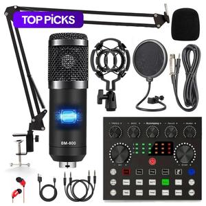 Podcast Equipment Bundle, V8S Audio Interface with BM-800 Condenser Microphone, Studio Equipment with Mic Arm for Podcast, Streaming, Voice Over, Singing #TOP PICKS