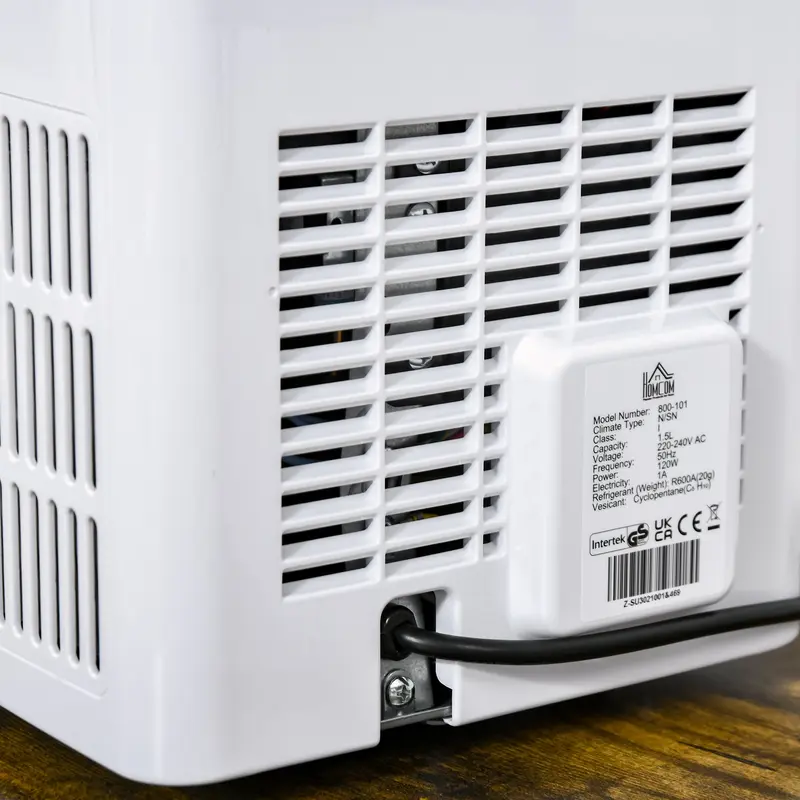HOMCOM Ice Maker Machine, 1.5L Countertop Ice Cube Maker with Self-Cleaning, 9 Cubes Ready in 8 Mins, 12kg in 24 Hrs, No Plumbing with Basket, White 8