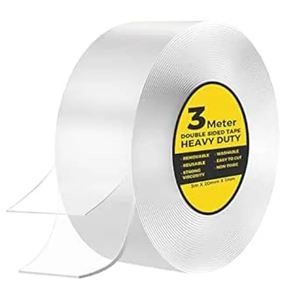Double Sided Tape Heavy Duty 3 m, Strong Double Sided Sticky Tape, Double Sided Carpet Tape Clear Tape Nano Tape, Traceless Transparent Double Sided Adhesive Tape for Office, Home, Kitchen, Party, Car