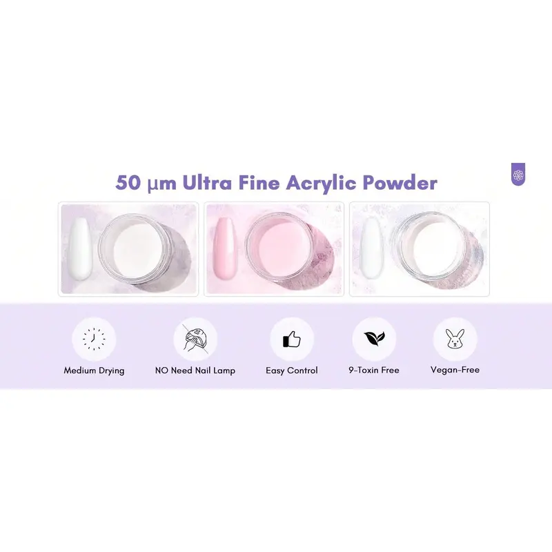 Grandland acrylic nail kit-3 colors acrylic powder and liquid set with acrylic nail brushes/nail drill/top gel/non-acid pH link/nail glue/Dappen dish/imitation nail tips gel X nail Kit for salon DIY 8