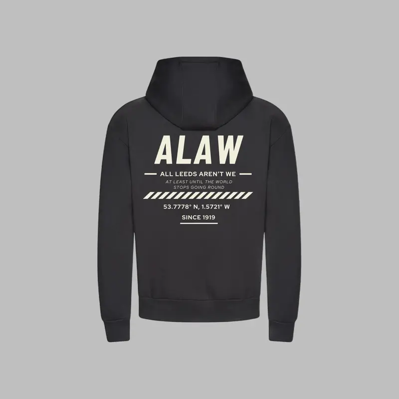 ‘ ALAW ’ Leeds Premium Charcoal Heavy Unisex Hoodie 1