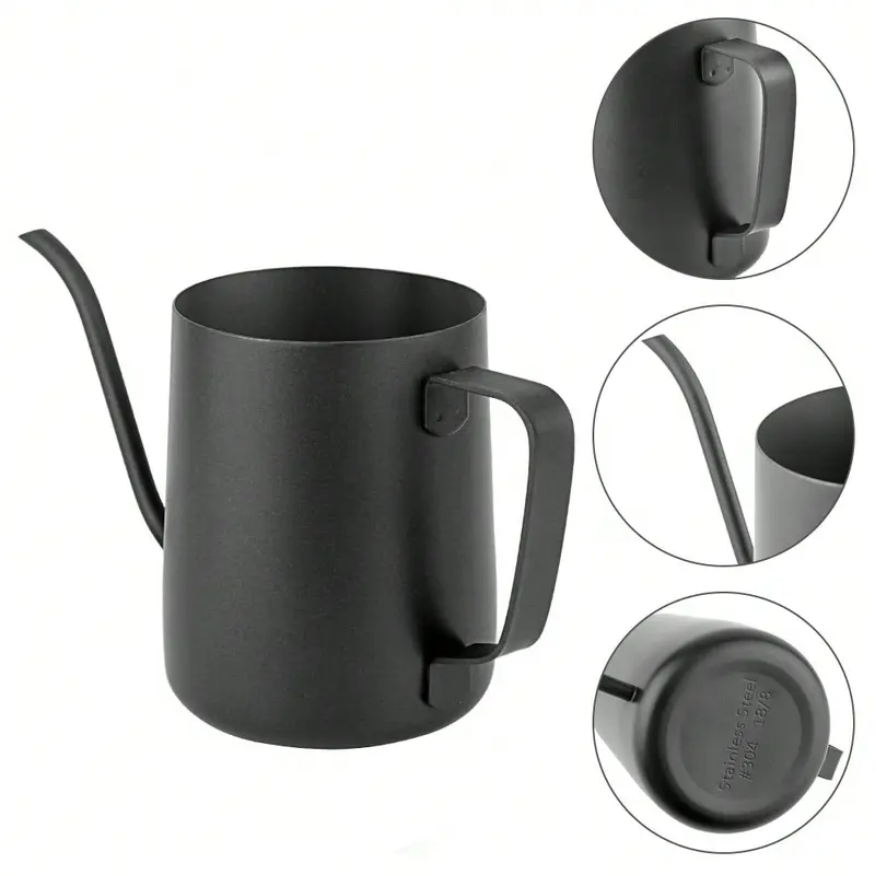 Pour Over Kettle Gooseneck Spout Coffee Tea Pot 12OZ Hanging Ear Hand Long Narrow Drip Cup For Coffee Maker Carafe, Camping Coffee Pot For Travel Coffee Maker Outdoor 1