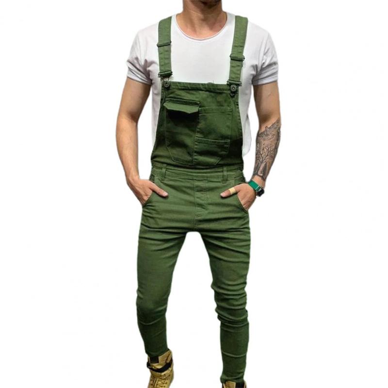 Product Introduction of Summer New Men's Distressed Denim Carpenter Overalls Bib Jumpsuits Motos Biker Jean Long Harajuku Rompers Streetwear Plus Size Casual Cotton 20