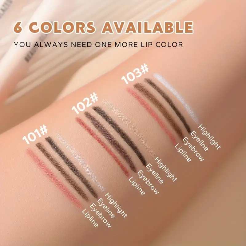 BEAUTY GLAZED 4-in-1 Multi-Function Makeup Pencil - Waterproof, Long-Lasting Highlighter, Eyebrow & Lip Liner in Nude Shades for All Skin Tones, Smooth Application, Natural Finish, Precision Highlighting | Nude Shade Cosmetics | Smooth Application Makeup 8
