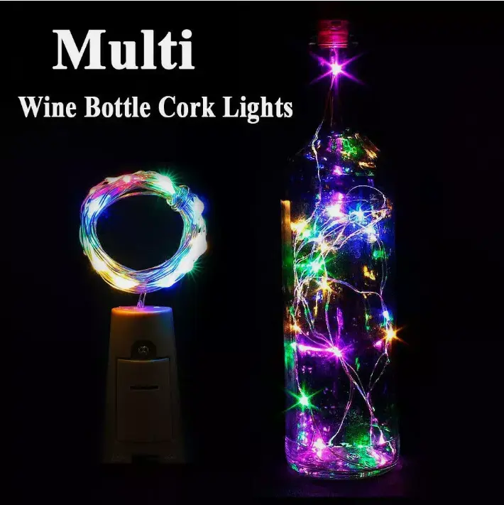 6PCS Copper Bottle String Lights Light 20 LED 2M Fairy Wine Cork Shaped 2