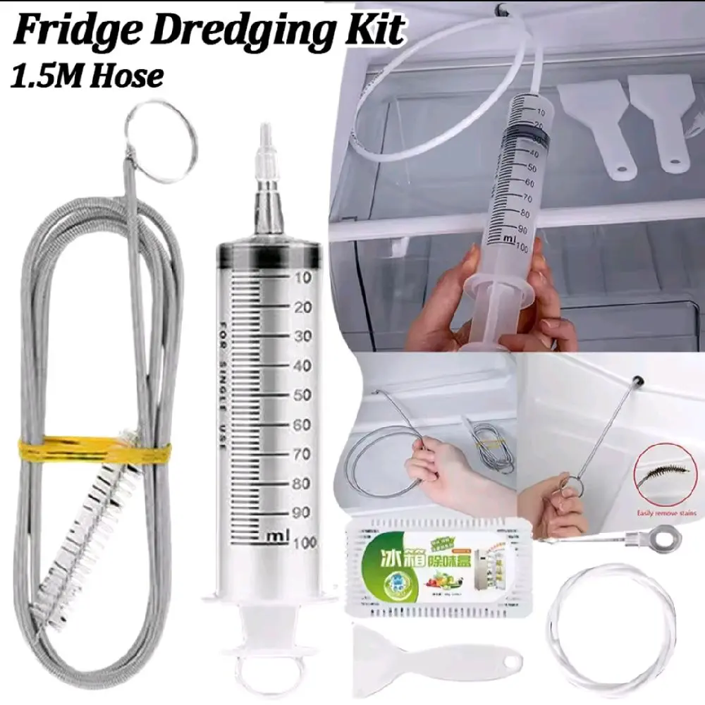 5 pcs set refrigerator drain hole clog remover dredge cleaning tools fridge hole brush water outlet cleaner for  household clean
