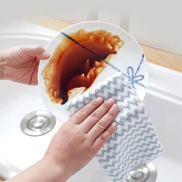 20 Pcs Coral Velvet Kitchen Wipes - Ultra Absorbent Microfiber Cleaning Cloths 2