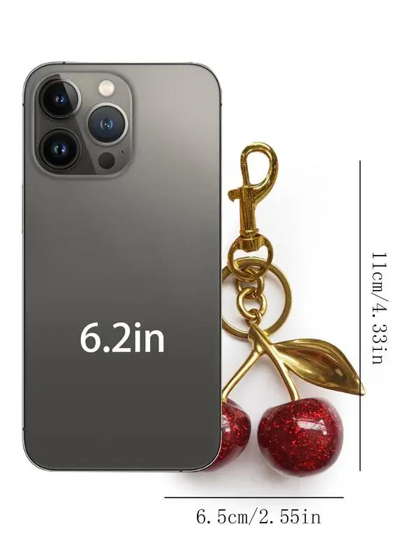 Cherry Design Bag Charm, Fashionable Bag Keychain for Women & Girls, Trendy All-match & Exquisite Bag Charm for Birthday Gift, Purse Accessories 1