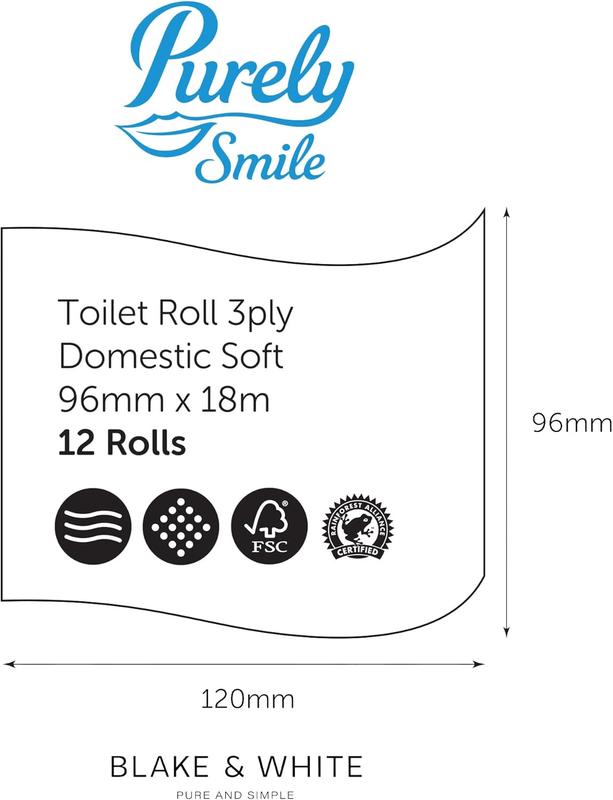 12 Count (Pack of 1) Ply Soft Toilet Rolls - Highly Absorbent Toilet Paper for Home & Leisure Centers - Wipes 2