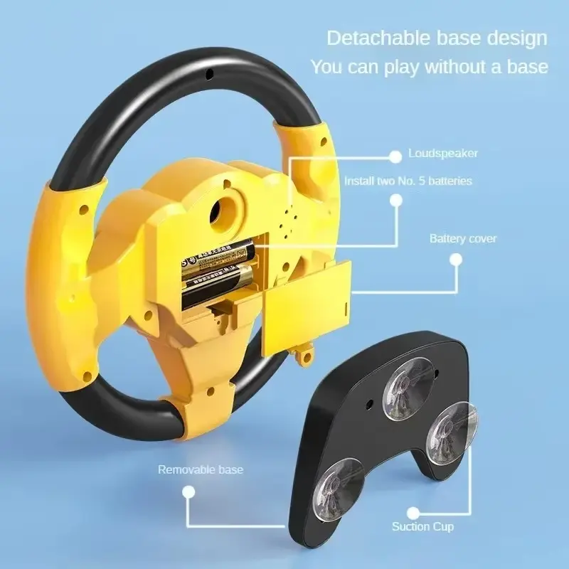 Infant Shining Simulation Steering Wheel Toys Children's Toy Kids Early Education Copilots Stroller Steering Wheel Vocal Toys 3