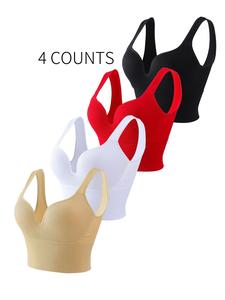 【Plus Size】 Sporty Solid Color Sweetheart Neck Wireless Sports Bra, Breathable Comfortable Sports Lingerie Top for Women, Women's Sport & Outdoor Clothing for Indoor Outdoor Wear