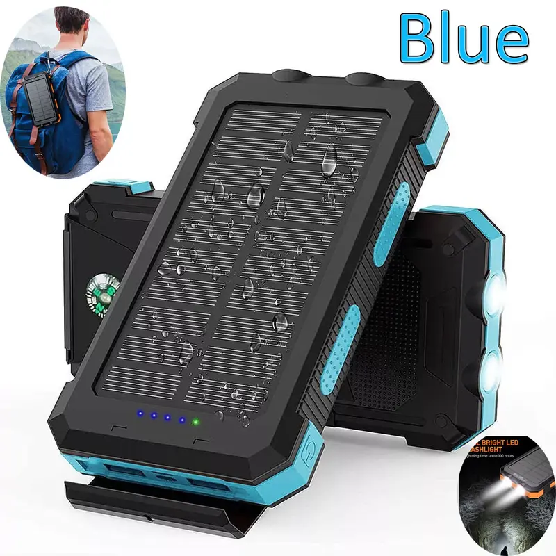 Portable 9000000mah Solar Power Bank Pack USB LED Pack Battery Charger For Phone 5