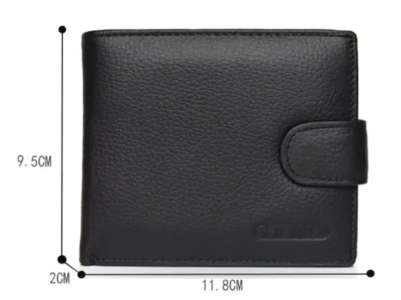 Men's RFID Blocking Genuine Leather Wallet with Snap Button leather wallet 7