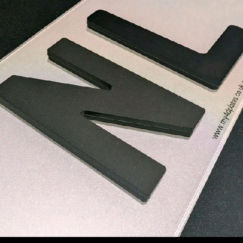 6mm Matte Black 4D Car Number Plates 2