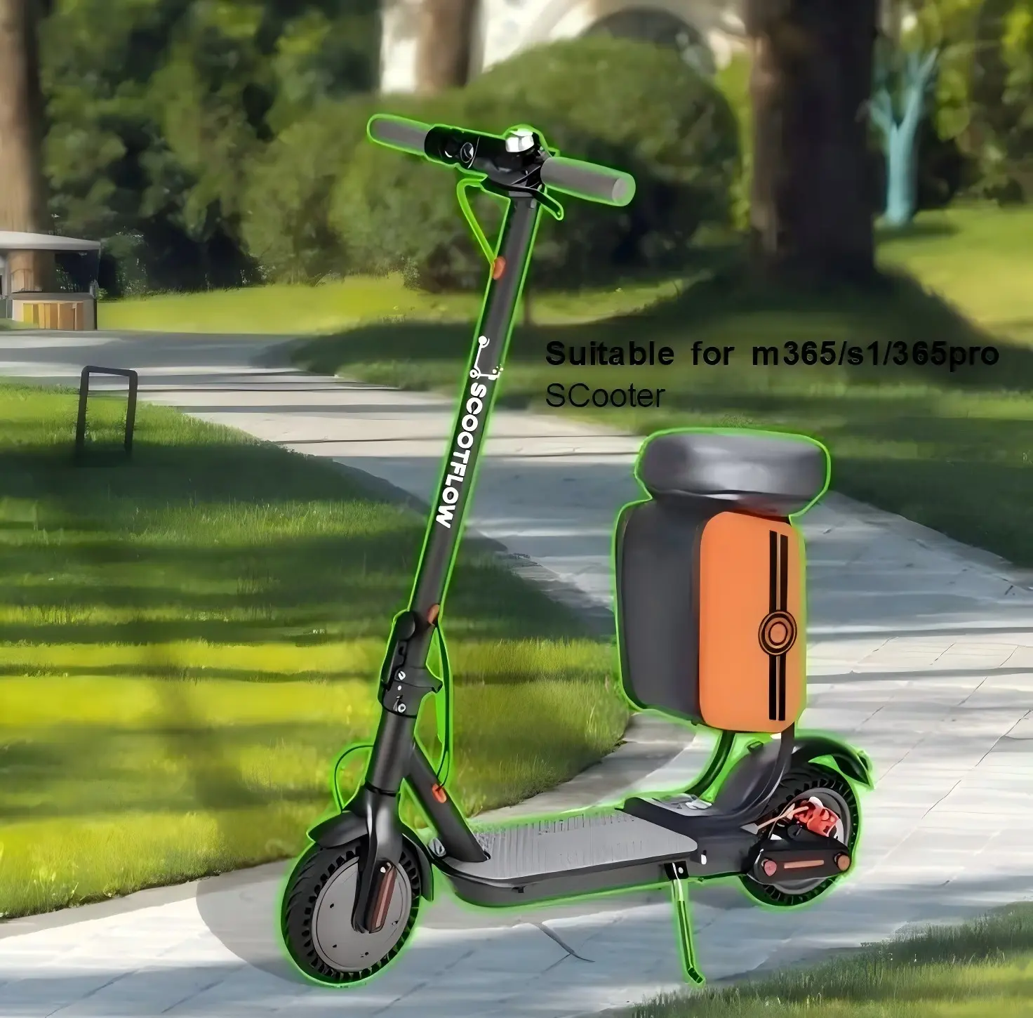 The upgraded multifunctional storage seat is suitable for NS-9400, 9500 electric scooters. The widened and thickened riding soft bag is comfortable and shock-absorbing.