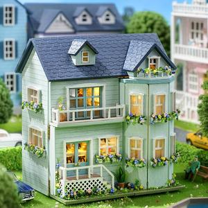 DIY Miniature House Kit, House Building Kit with LED Light, Indoor Playhouse, Creative Birthday and Holiday Gift Options