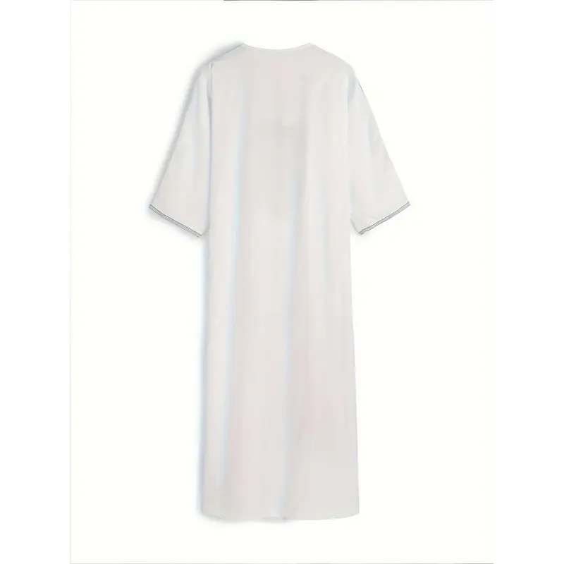 [Moroccan robe] Zhiyu's selection | Moroccan Men's robe | pure white Silvery thread embroidered, Muslim fashion traditional festival clothing, Gift for Eld, Gift for Ramadan 2