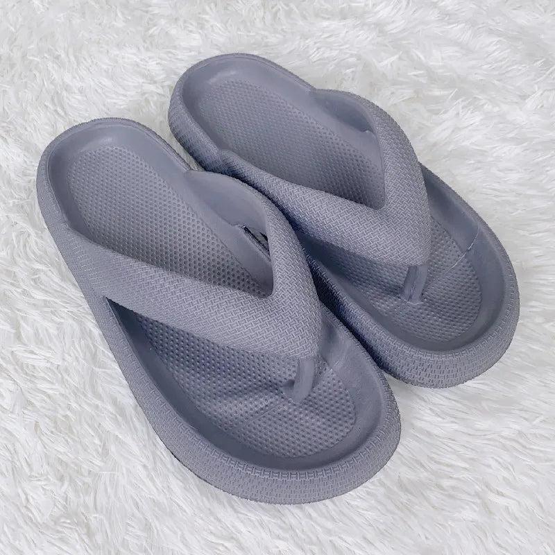 Rimocy Soft Sole EVA Women's Flip Flops 2023 Summer Beach Non-slip Cloud Slippers Women Thick Platform Clip Toe Bathroom Slides 7