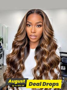 28 Inch Long Wavy Mixed Color Synthetic Hair Wigs for Women, Gorgeous Fluffy Piano Color Artificial Wig without Bangs, Synthetic Full Machine Wigs for Party, Daily Use, Body Wave Wig