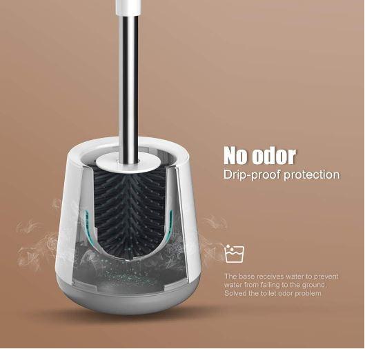 Silicone Toilet Brushes & Holders, Deep Cleaner, Toilet Brush with Quick Drying Holder Set for Bathroom Cleaning 6