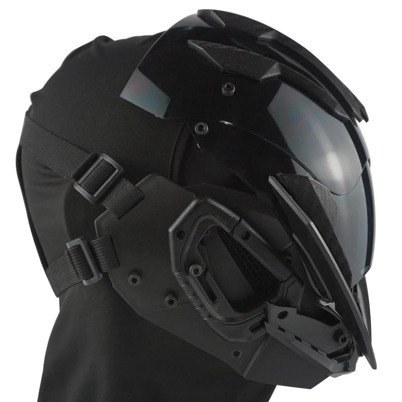 Marikito Cyberpunk Mask, Futuristic Helmet with Adjustable straps fit all adults, Rave Party and Music Festival Cosplay Perfect Accessories 5