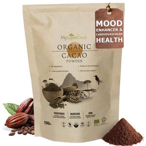 Organic Cacao Powder — Superfood Wellness Health Booster — Rich in Magnesium Iron & Phosphorus — 100% Pure, Natural, Vegan