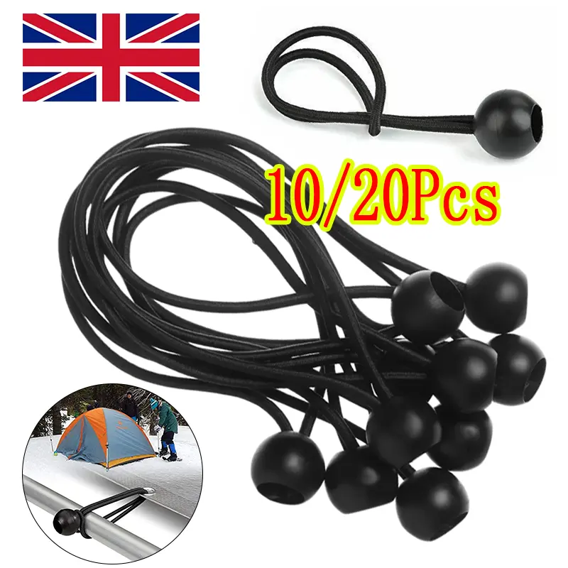 10/20x Bungee Ball Cords Heavy Duty Tarp Bungees Ties Elastic Tie Down Straps