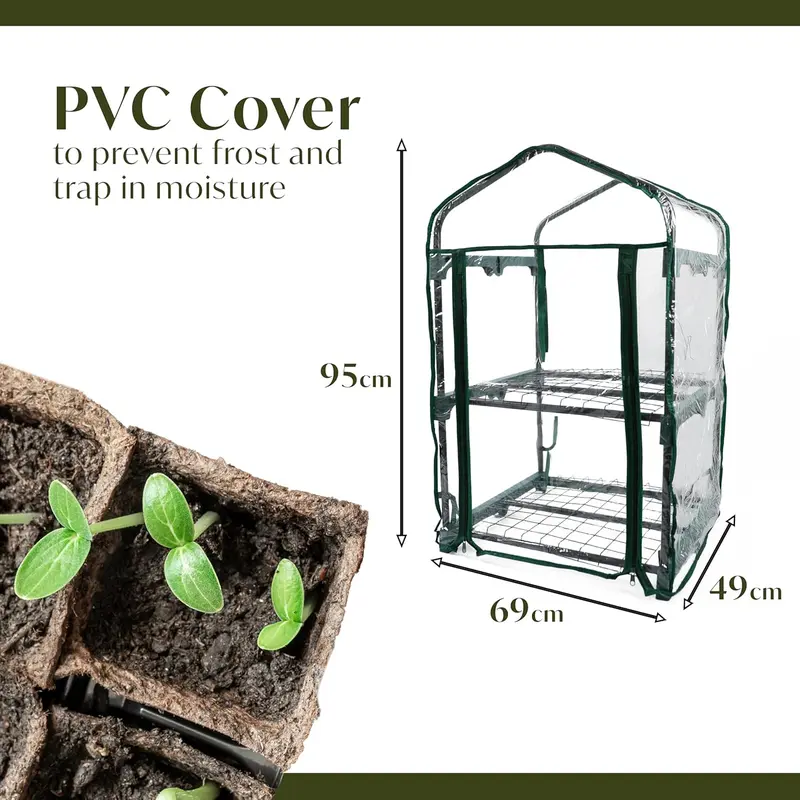 DIVCHI 2 Tier Greenhouse for Indoor & Outdoor Use | Durable Steel Frame | Clear PVC Cover | Ideal for Growing Vegetables, Flowers, Herbs, and Seedlings 2