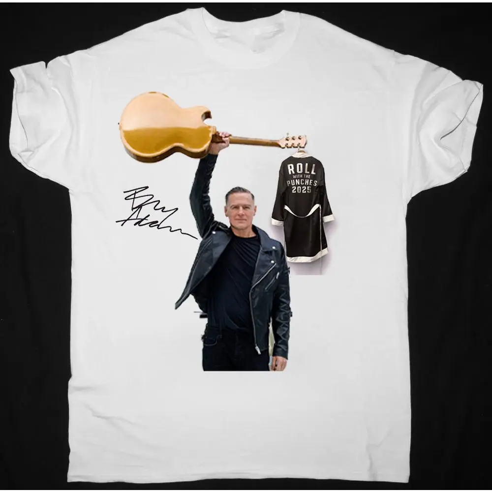 Rare BRYAN ADAMS - Roll with the Punches Tour 2025 White All Size T-Shirt Music Icon Graphic Tee, Fan Merch For Music Lovers