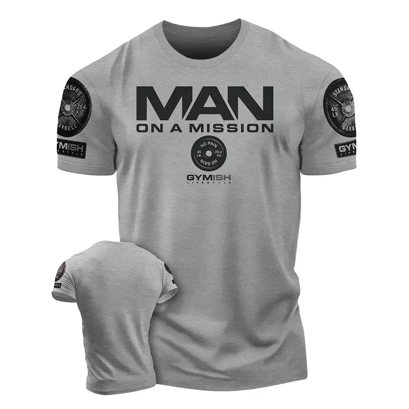 New spring, summer and autumn 3D printed sports T-shirts gym T-shirts high quality cotton men's short-sleeved muscle man tough T-shirt 4