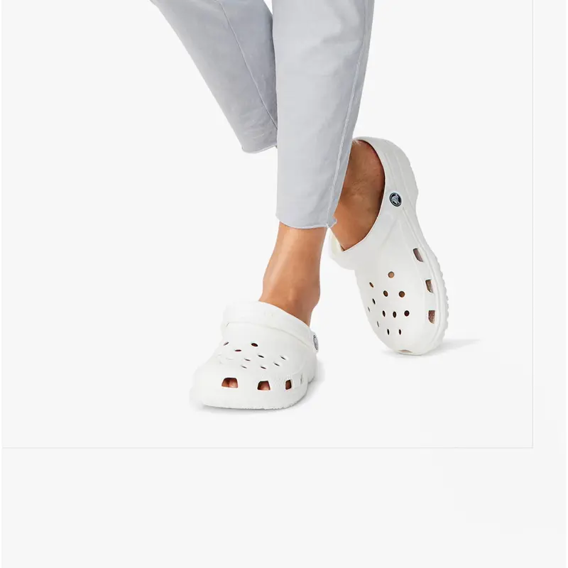 Crocs 10001-100 CLASSIC Unisex Clogs White Casual 5