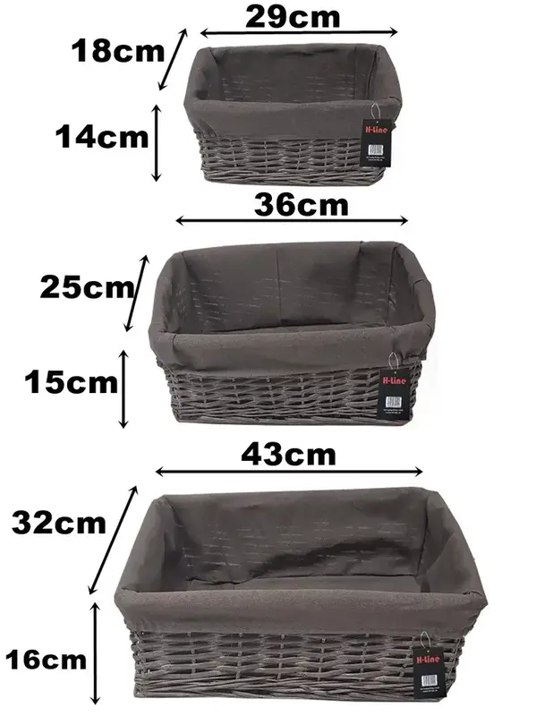 Large Wicker Willow Storage Baskets with Lining - Christmas Gift for Home Organization - Organiser 3