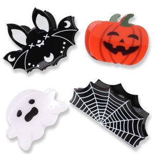 Halloween Themed Hair Clip, 4 Counts/set Cute Ghost & Spider & Pumpkin Design Hair Clip, Anti-slip Hair Accessories for Halloween Costume Cosplay