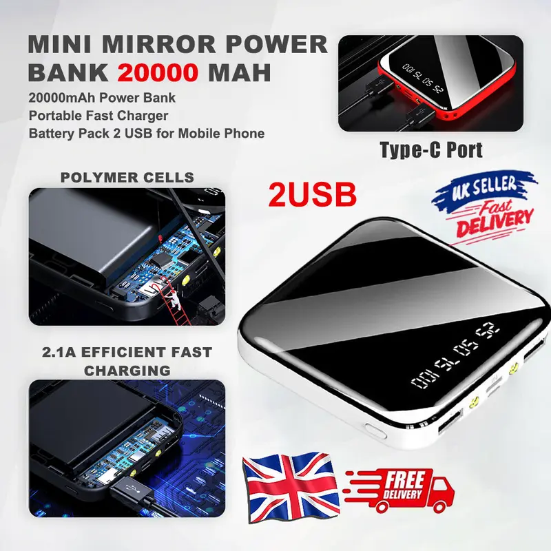 Mini Portable 10000mAh Power Bank Fast Charger Battery Pack USB for Mobile Phone battery power  bank  charger power  bank portable  battery wireless  power  bank 2