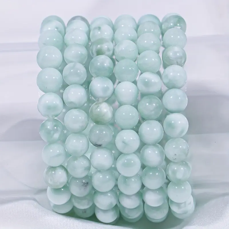 Natural AAA+ Mint Lamarite Beads Stretch Bracelet - Perfect for Healing & Meditation, Ideal Gift for Couples and Friends 3