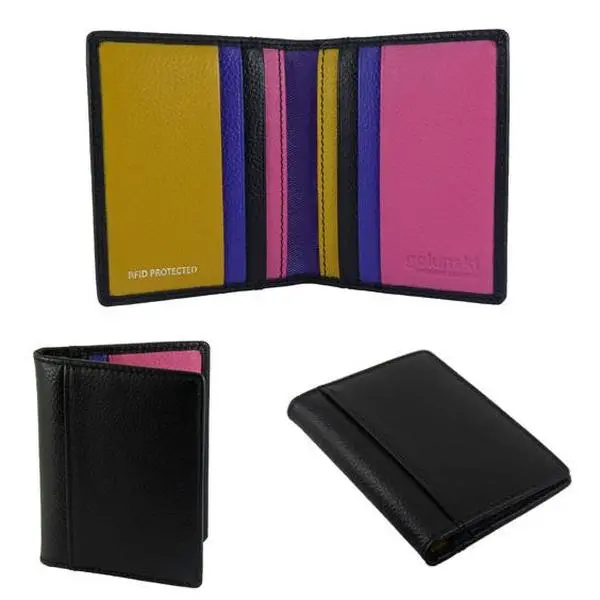 Slim Compact Card Holder Wallet RFID Real Leather 0