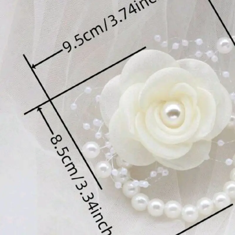 1pc Elegant Ivory Bridal Wrist Corsage Wedding Bridesmaid Party Accessory Valentine's Day Valentines 6