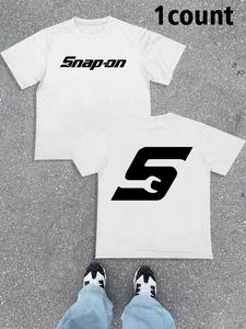 Men's Letter Print Round Neck Tee, Regular Fit Casual Comfy Short Sleeve Crew Neck T-shirt for Summer, Fashion Men's Top for Daily Wear, Summer Clothes, Graphic Tees Men,  Streetwear