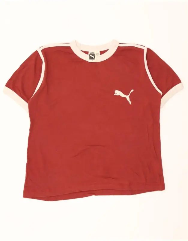 Pre-Owned Vintage PUMA Mens T-Shirt Top Medium Burgundy 0