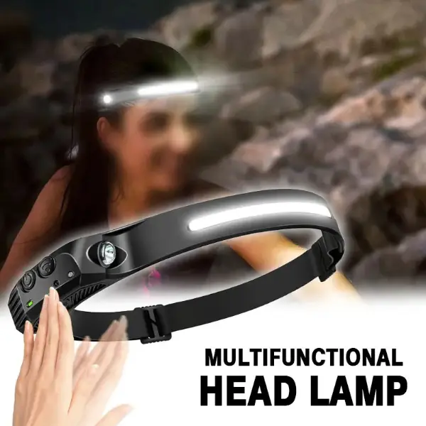 LED Headlamp Ultra-Bright 230° Beam Motion Sensor Rechargeable 12 Months Warranty Hands-Free Lighting for Adults Outdoor Night Running & Car Repairing 3