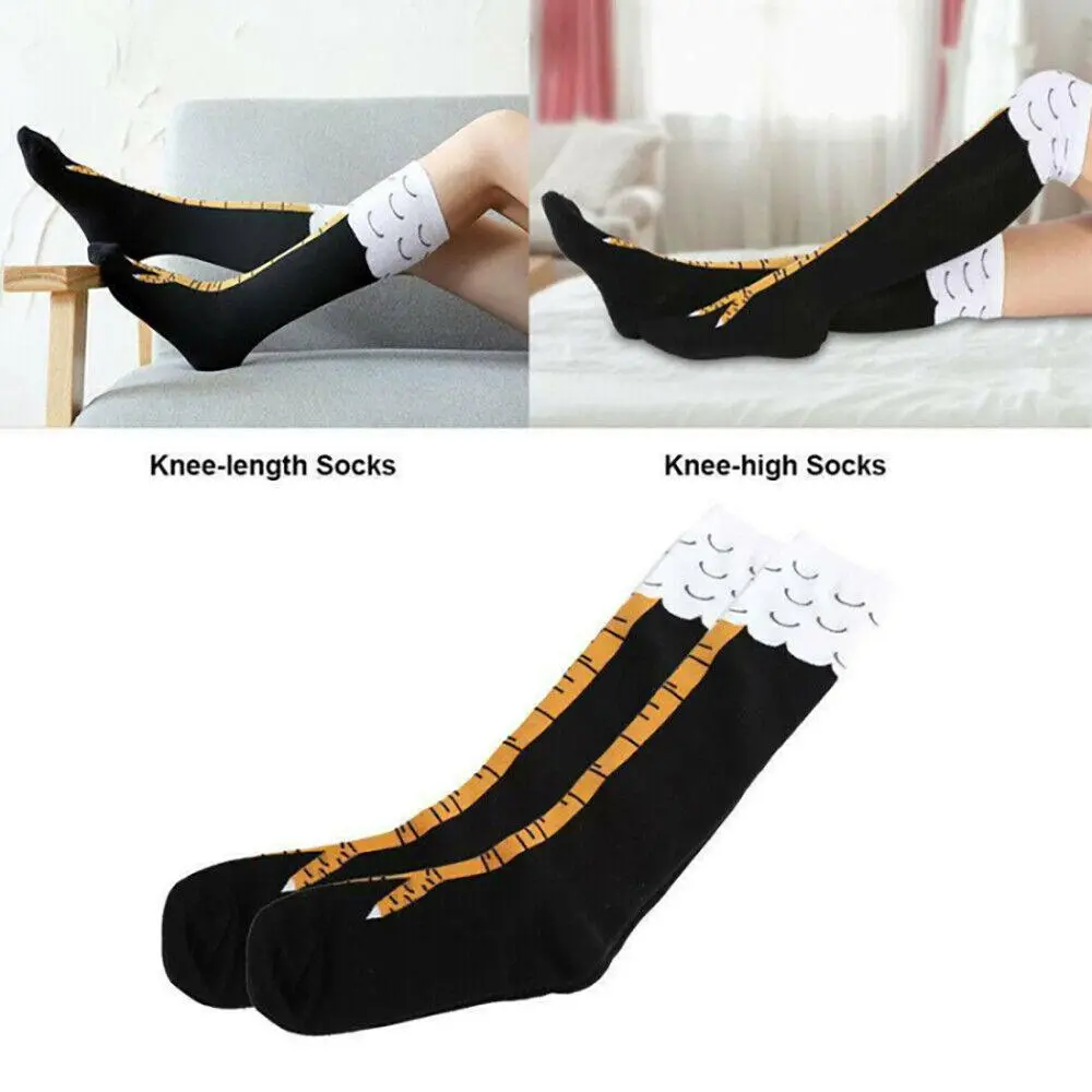 Womens Novelty Funny 3D Chicken Leg Socks High Cartoon Animals Thigh Stocking