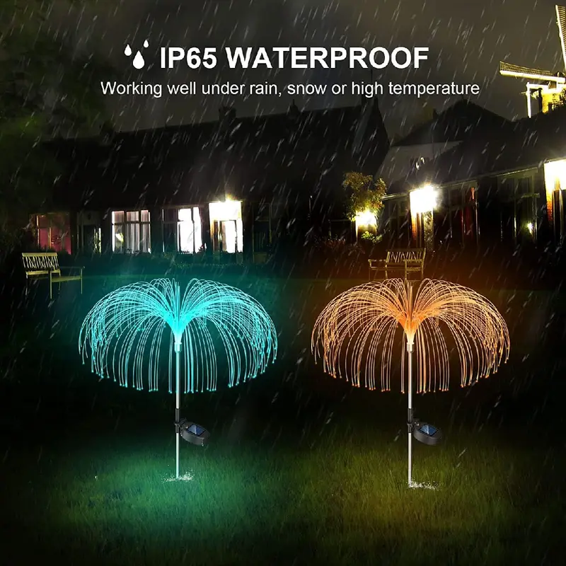 Solar Light for Outside 2 Pack 7 Colors Changing Jellyfish Light Outdoor Waterproof Solar Flowers Garden Lights for Yard Pathway Lawn Festival Wedding Party Decoration 5