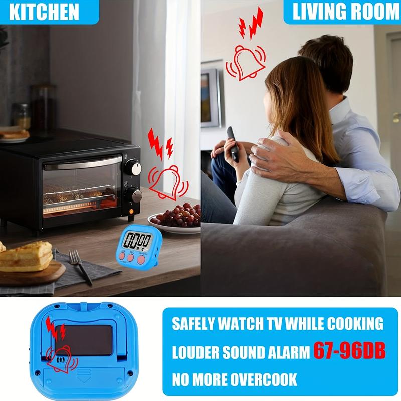 1pc Multi-Function Electronic Timer - Magnetic Digital Timers, Big LCD Display, Loud/Silent Switch Countdown Timer - For Kitchen, Gym, Classroom, Meeting & More - Perfect Gift for Students, Teachers & Chefs 1