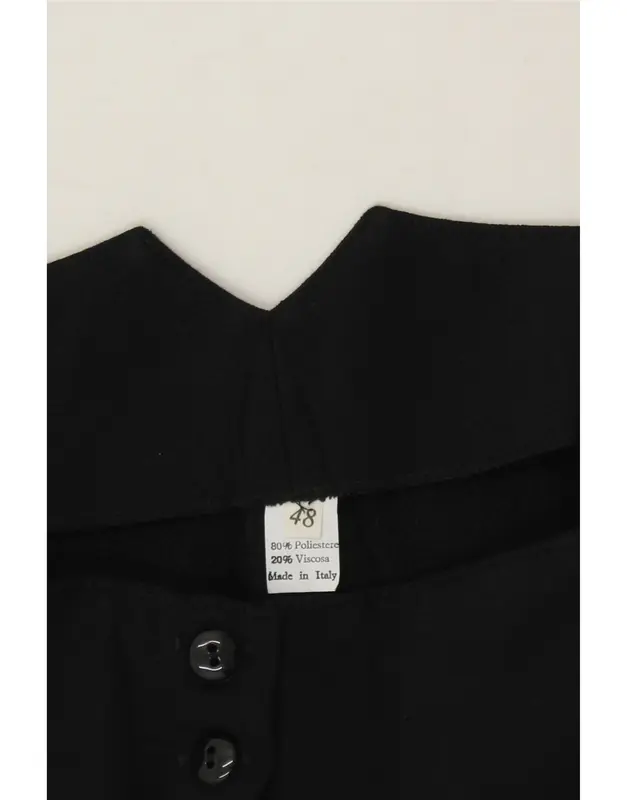 Pre-Owned VINTAGE Womens Tapered Casual Trousers IT 48 XL W30 L28 Black Polyester 3