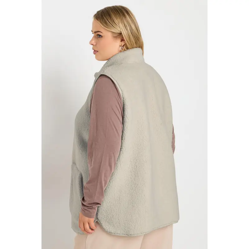 YOURS Curve Cream Teddy Borg Gilet 2