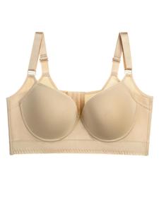 Plus Size Women's Adjustable Strap Underwire Bra, Casual Buckle Back Push Up Lingerie Top, Soft Comfy Breathable Plus Underwear for Daily Wear