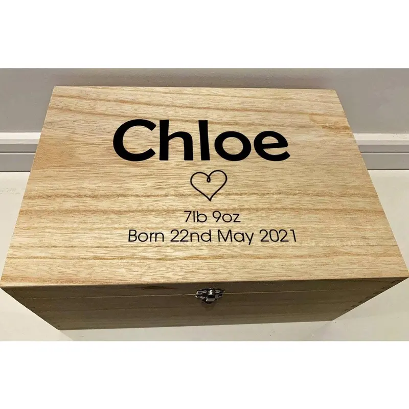 Personalised Baby Keepsake Box with Heart 1