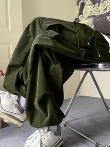 Men's Solid Color Corduroy Pants, Loose Casual Comfy Straight Leg Trousers for Spring & Fall, Men's Bottoms for Daily Wear, Beige