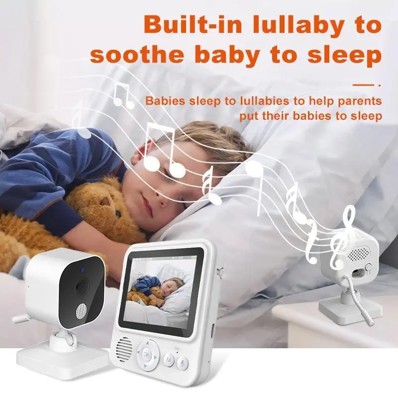 Baby Monitor With Night Vision, Voice Temperature Detection Baby Monitor, Crib Monitor With 2.8 Inch Screen, Infant Monitor With Night Light, Safe Baby Monitoring Instrument 6