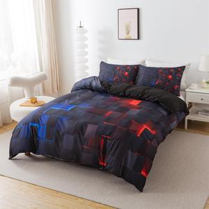 Geometric Pattern Bedding Set, 3 Counts/set Including 1 Count Duvet Cover & 2 Counts Pillowcase(without Pillow), Soft Comfortable Bedding Set for Bedroom Guest Room